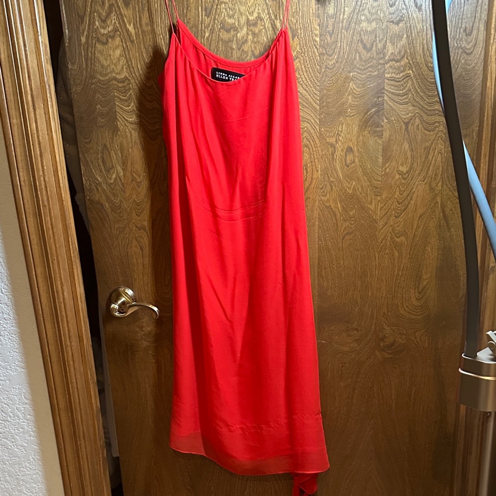 Ellen Tracy Vibrant Red Silk Top